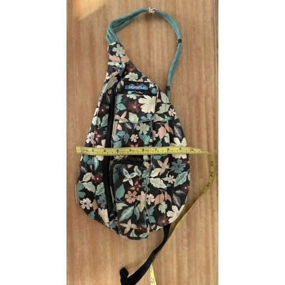 Kavu Floral Crossbody Bag - Teal and Brown - Picture 13 of 15